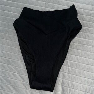 Aerie Black High-Waisted Cheeky Bikini Bottom